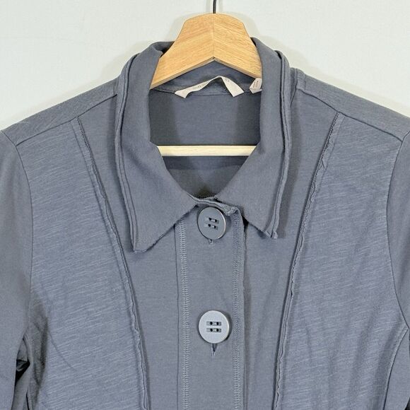 Soft Surroundings Sullivan Grey Jersey Lightweight Raw Edge Jacket Women's XS - Picture 2 of 7